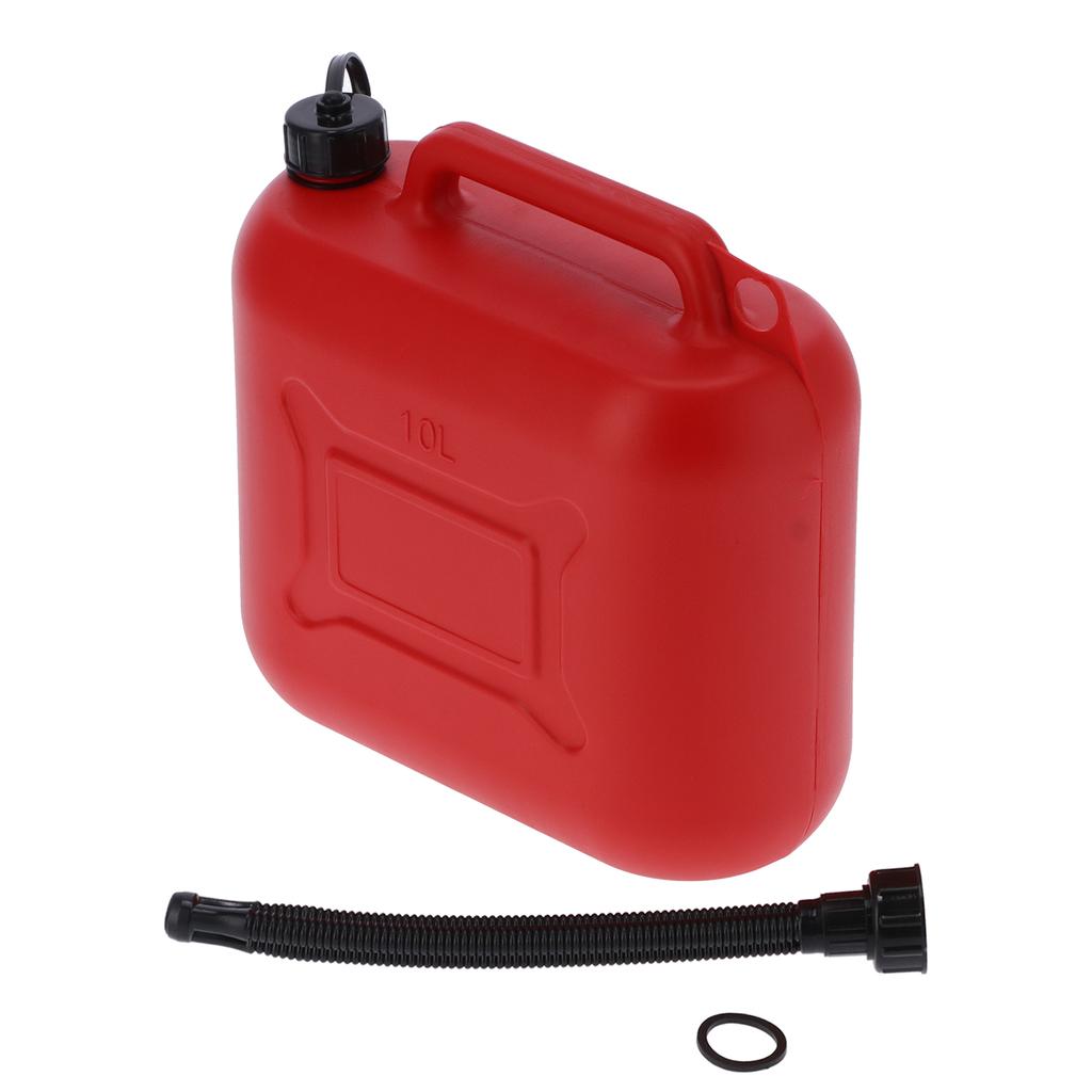 Jerry Can ABS Plastic Portable Gas Canister Military Style Oil Tank Industrial Supply 10L Red