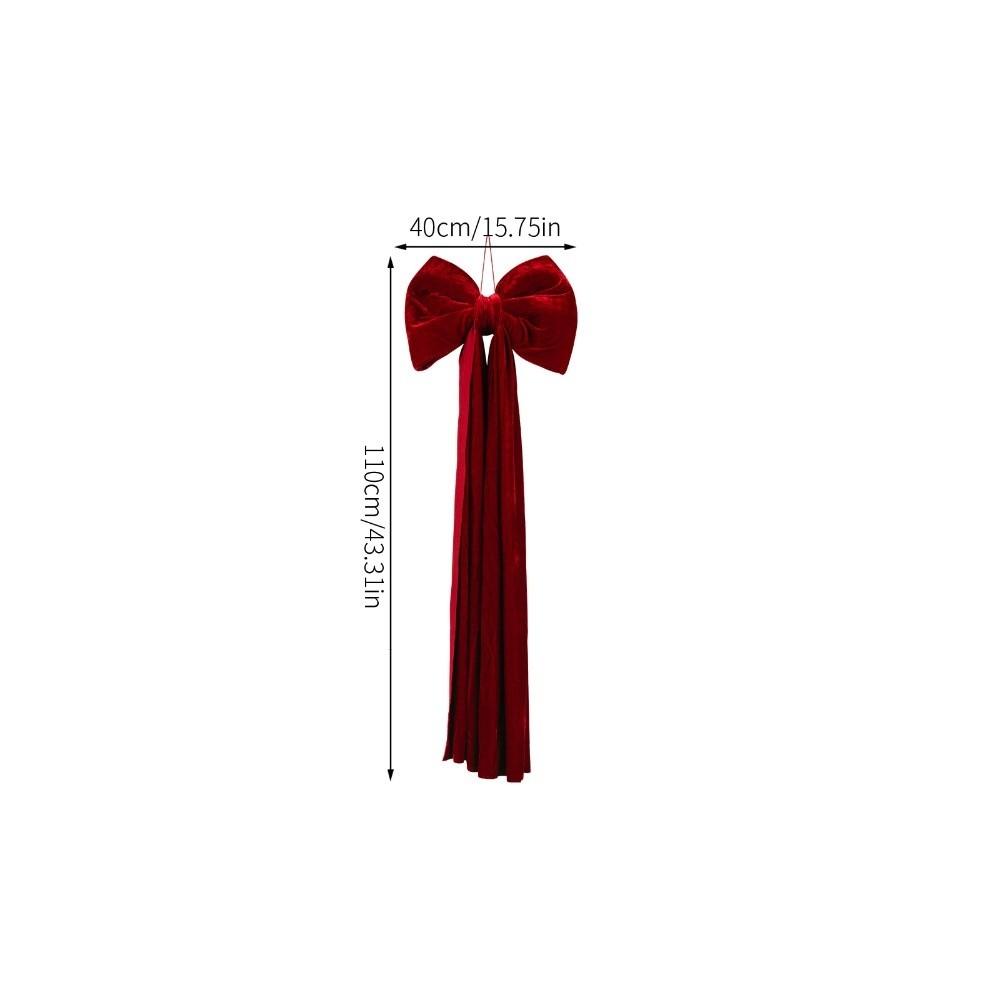 New Large Christmas Bow Decoration Red Velvet Big Ribbon Ribbon Decor Tree Topper Bow Fireplace Decor
