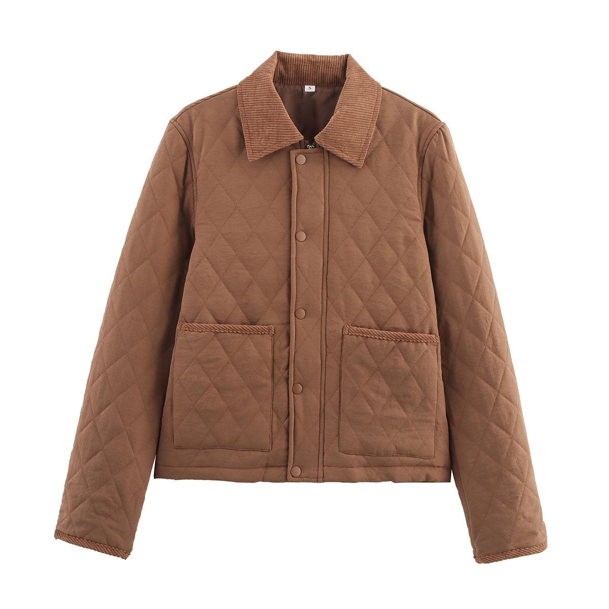 

Autumn And Winter Fashionable Casual And Comfortable Versatile Cotton-Padded Jacket XL темно-коричневого кольору