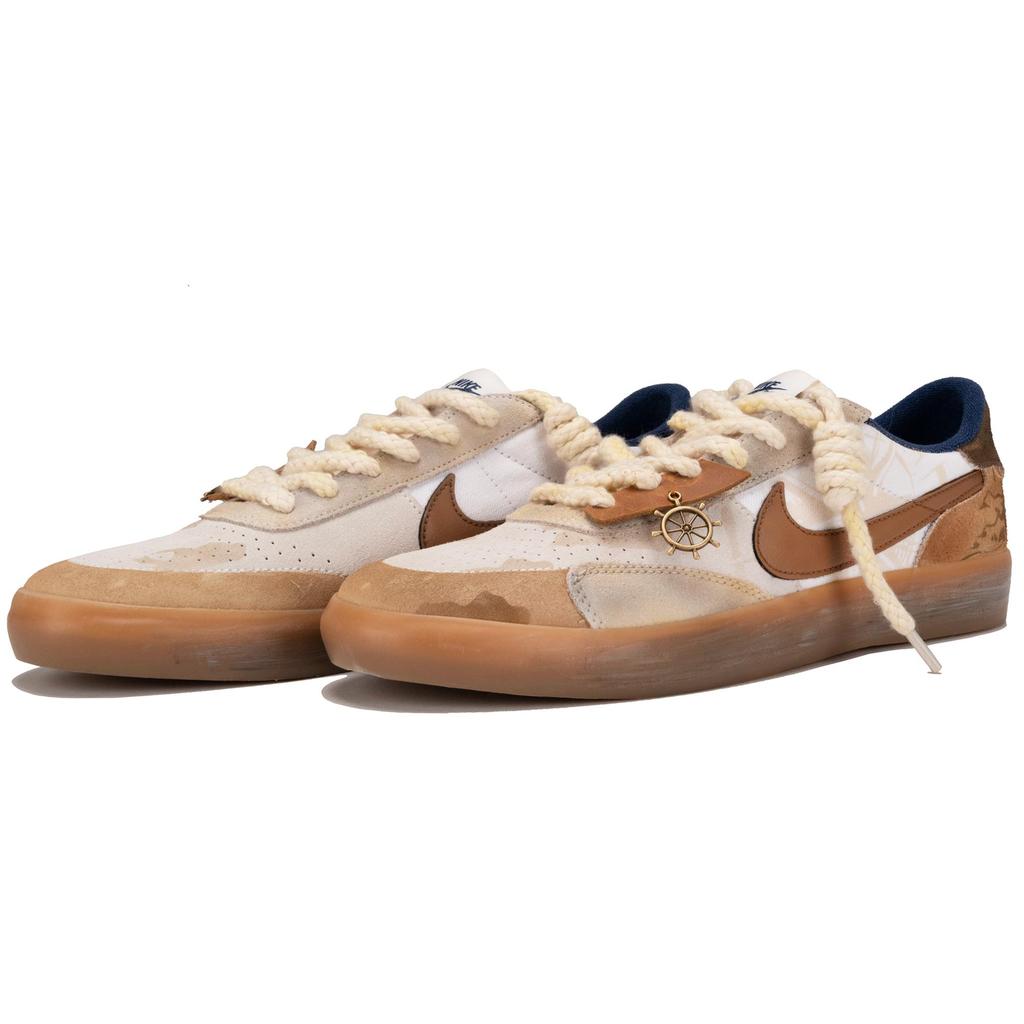 Nike Pantofi de Skateboard Unisex Heritage Rezistenți la Alunecare și Abraziune Joasă Bej Maro CD5010-102(EchipaF-)