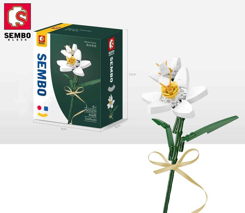 Non-Toxic Flower Bouquet Building Blocks Carnation Sunflower Daffodil Model Bricks Desktop Decoration Ornaments Kids Diy Toy Birthday Gift