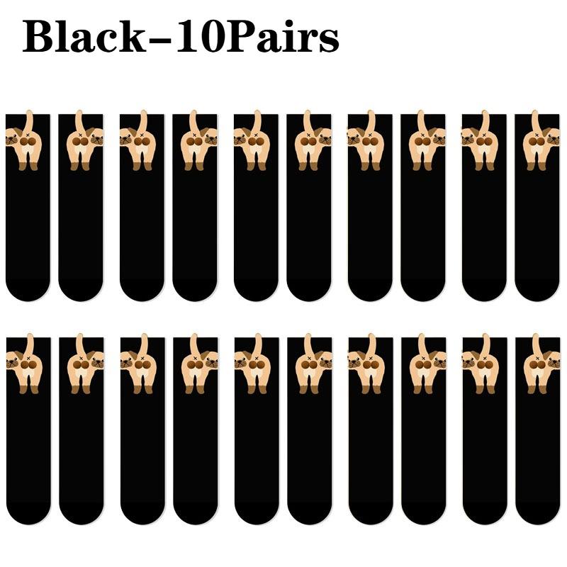 Women's Funny Cartoon Socks MidCalf Spring Summer Fall Casual Unisex Fashion BreathableComfortableCreative Multi-Function Socks