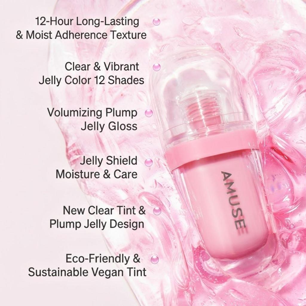 AMUSE Jelly Fit Tint #05 Oat Fig Korean Lip Tint Glossy Makeup 4g