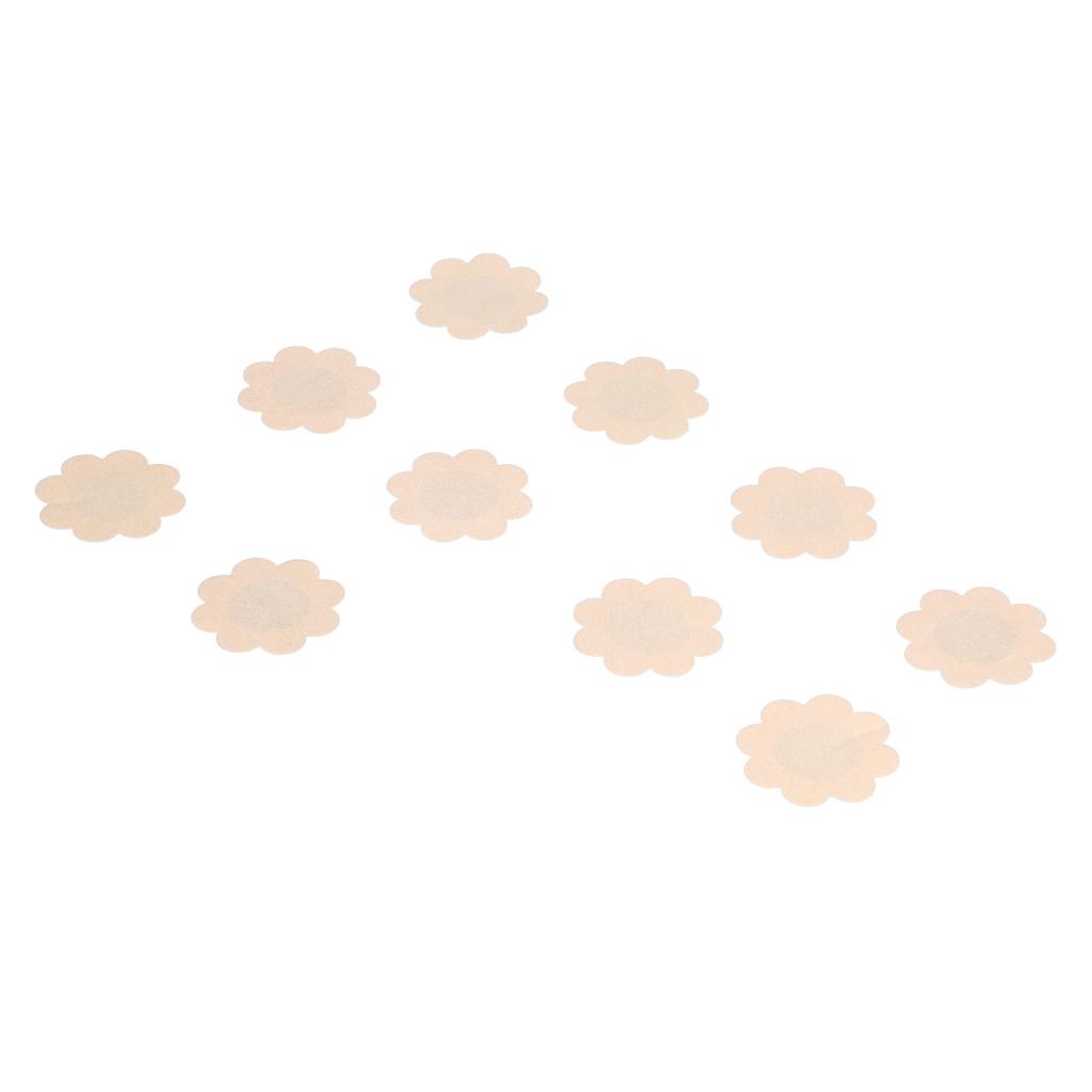 5 Pairs Disposable Breast Pasties Comfortable Beige Adhesive Bras Invisible Nipple CoversFlower