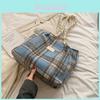 Trendy Plaid Pu Tote Bag With Generous Space For Women Street Fashion 2023