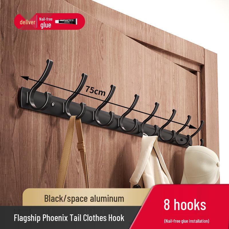 No-Drill Wall-Mounted Strong Entryway Coat & Hat Hook Rack