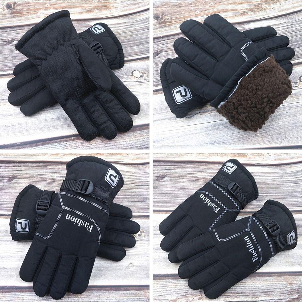 Fashion Waterproof Ski Gloves Warm Thermal Comfortable Snow Gloves Fleece Lined Winter Gloves Running
