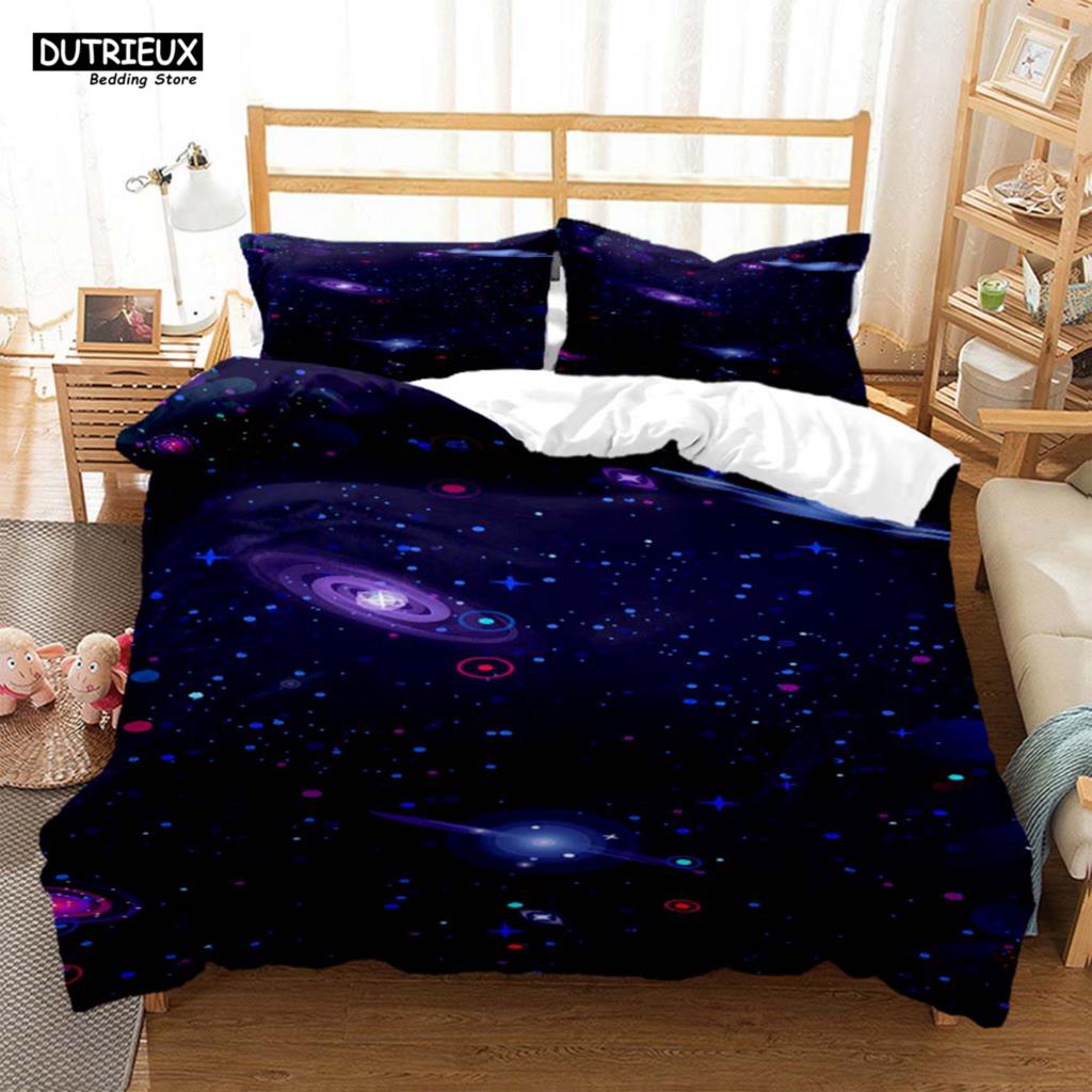 Space Star Printed Polyester Bedding Soft and Comfort Personal Quilt Cover Bedding Kit