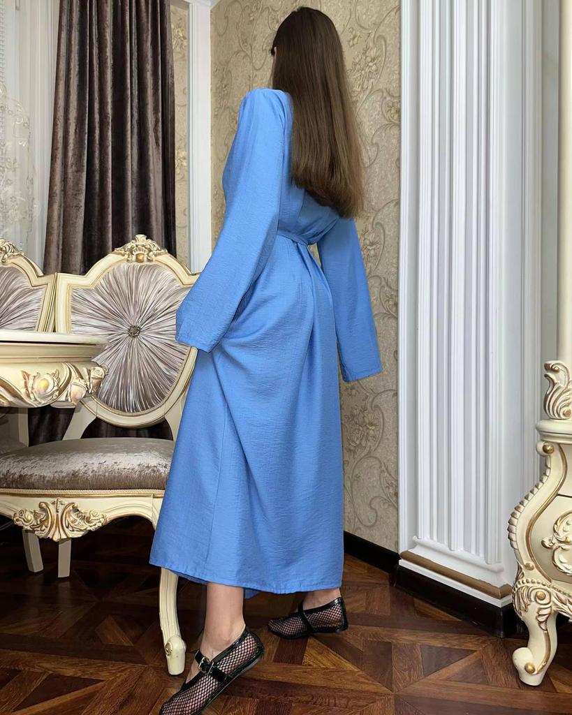 2024 Elegant Women's Solid Color Slim Fit Lace-Up Long Dress