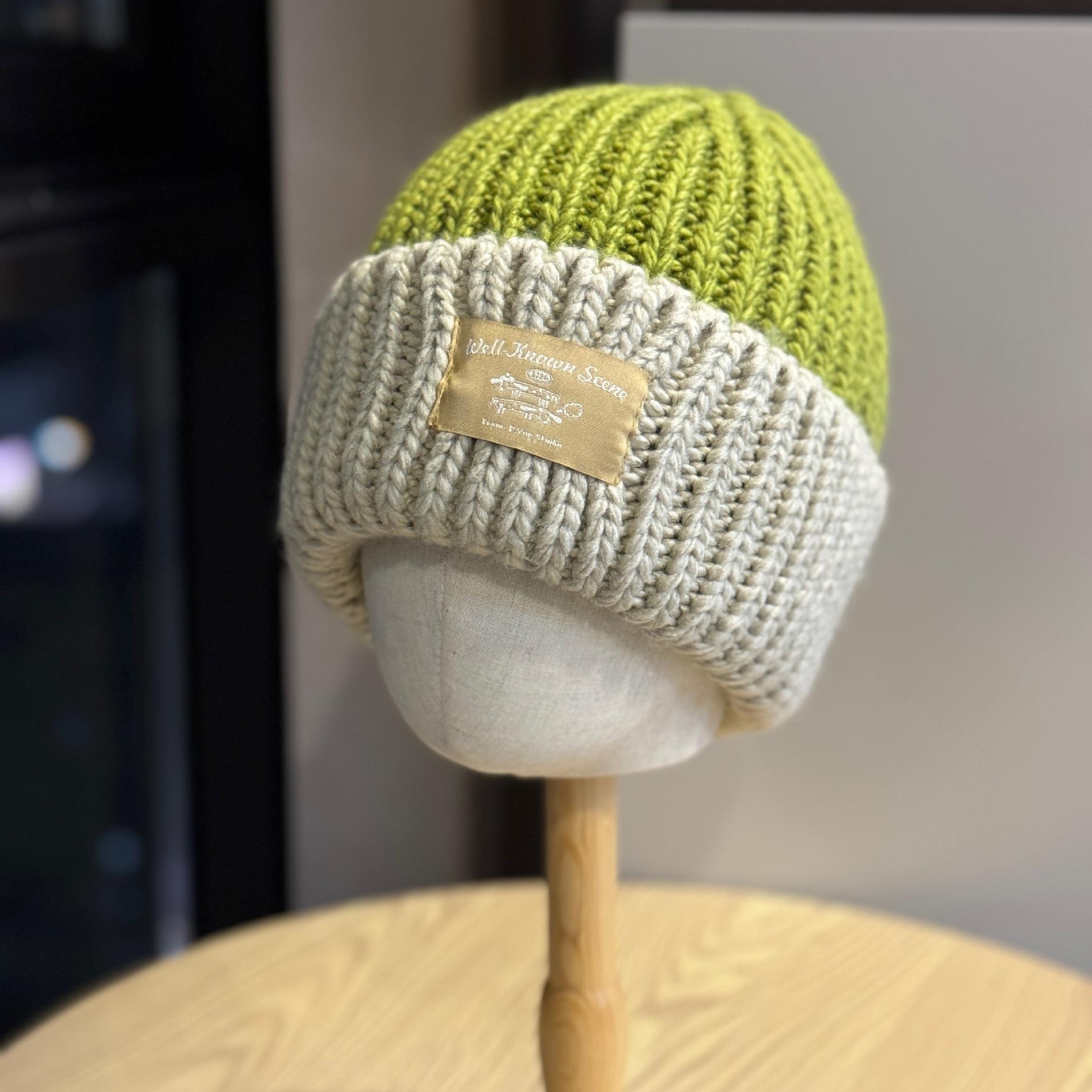 

New Hat Women s Thick Knitted Woolen Hat Autumn and Winter Versatile Big Head Circumference Black Loose Ins Trendy Face Small Trend one size