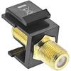 Connection Adapter - Inline - Keystone - 2 F Sockets - Black Plastic - Indoor