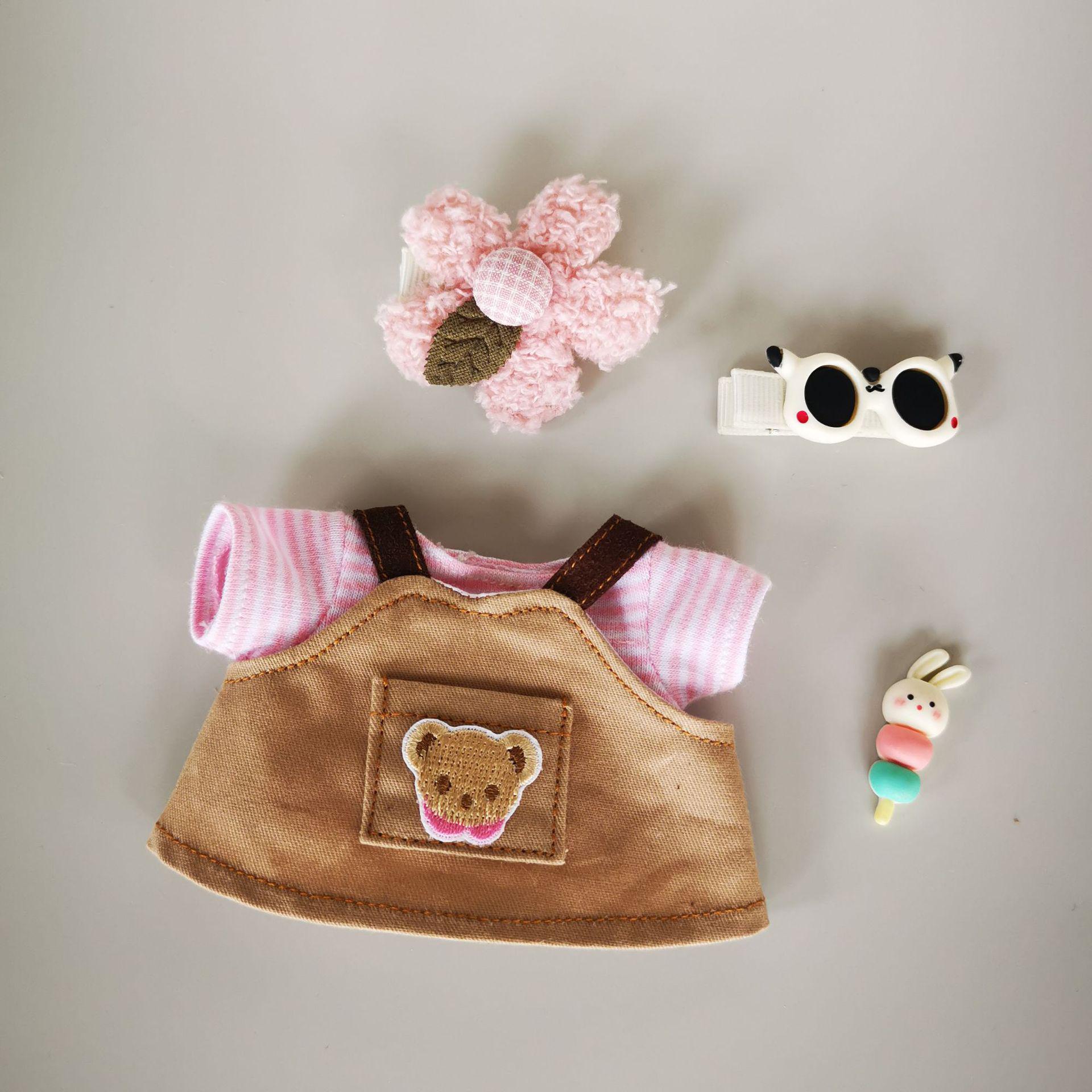 

15см сидячая кукла Лабубу со сменным комбинезоном и футболкой