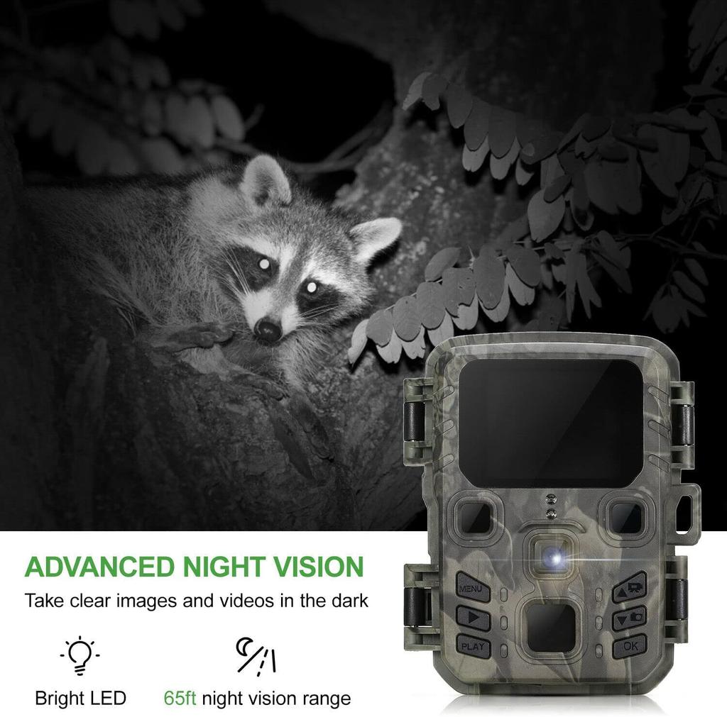 2-pack Outdoor Mini Hunting Camera 20mp 1080p Wild Trail  Infrared Night Vision Outdoor Motion Activated Scouting Po Trap