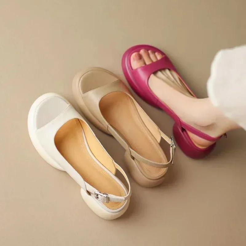 Fashion New Women's Leather PU Platform Casual Sandals Ladies Gladiator Open Toe Beach Shoes Woman Shallow Roman Sandalias Femininas