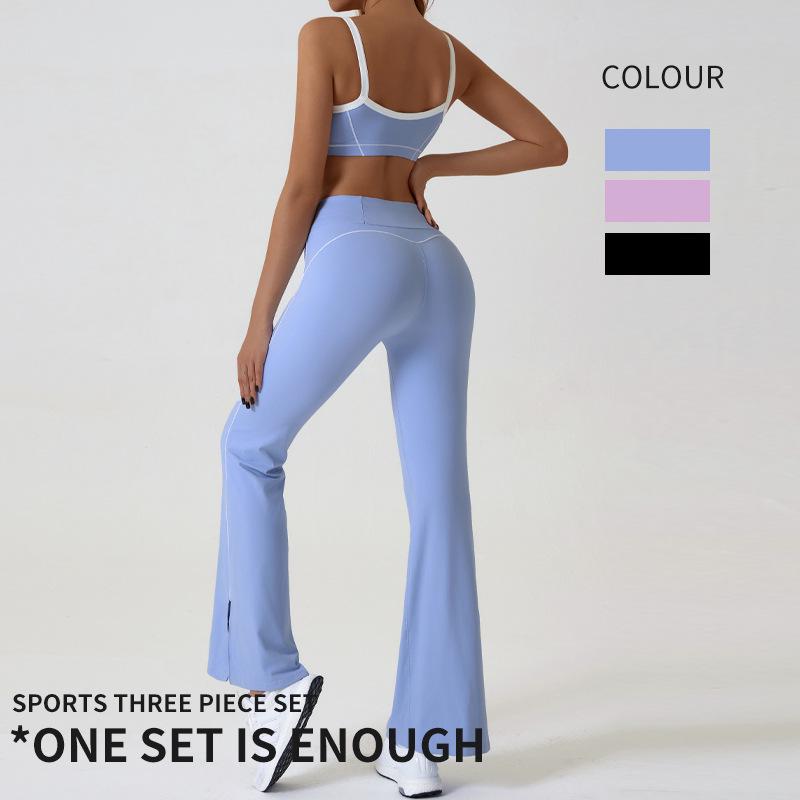 Women's Slim Fit Color Block Yoga Suit - Naked Feeling Outdoor Sportswear Set