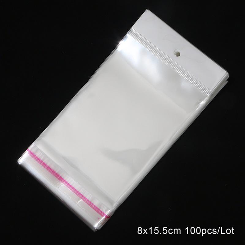 Transparenter OPP-Beutel - Multi-Spec Armband-/Halskettenverpackung mit Aufhängeloch (Klein, Mittel, Groß)