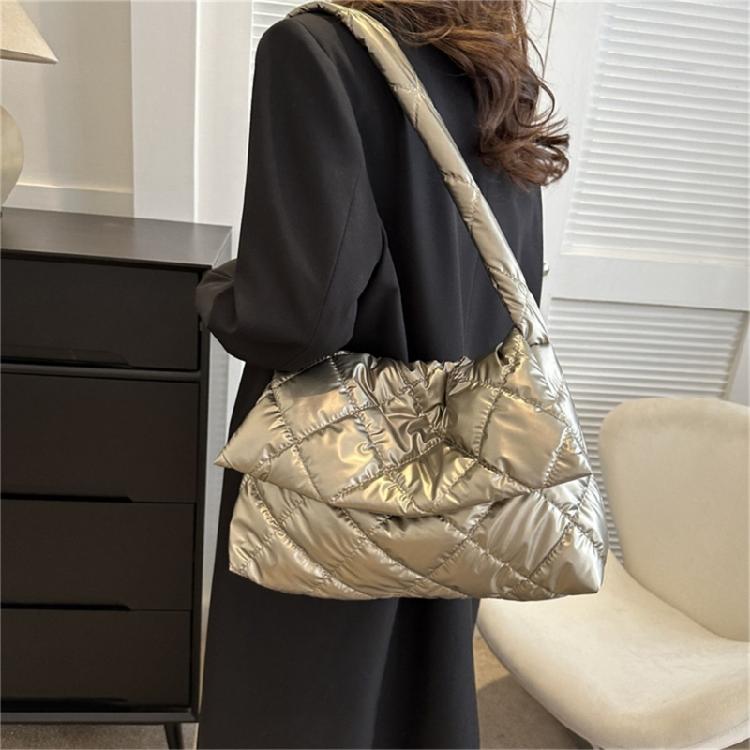 Women Down Cotton Padding Shoulder Bag Winter Messenger Bag Girls Crossbody Bag