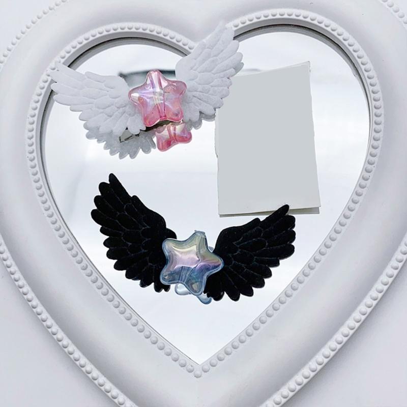 Fashionable Hairpin Cute Wing Hair Clip Star Hairpin Wing Hair Barrette Perfect Hair Accessory Suitable for All Ages