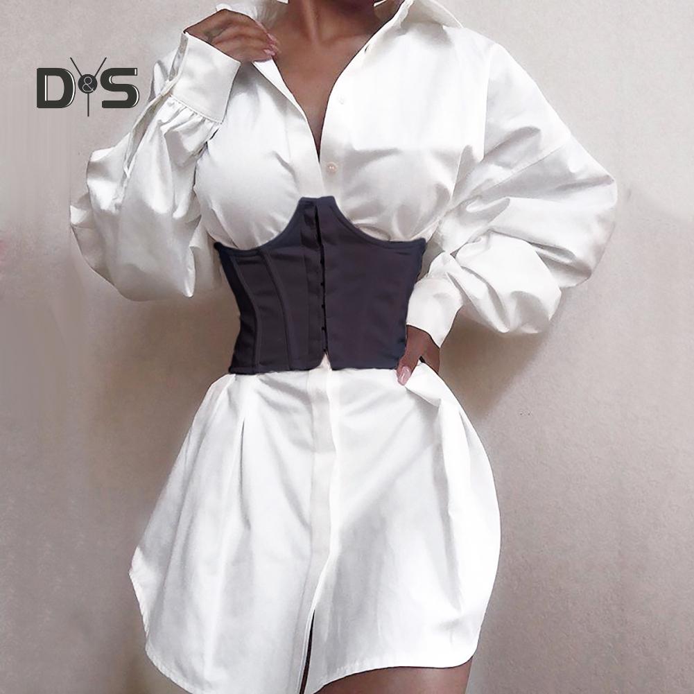 Buy Diva Solid Color Turn Down Collar V 