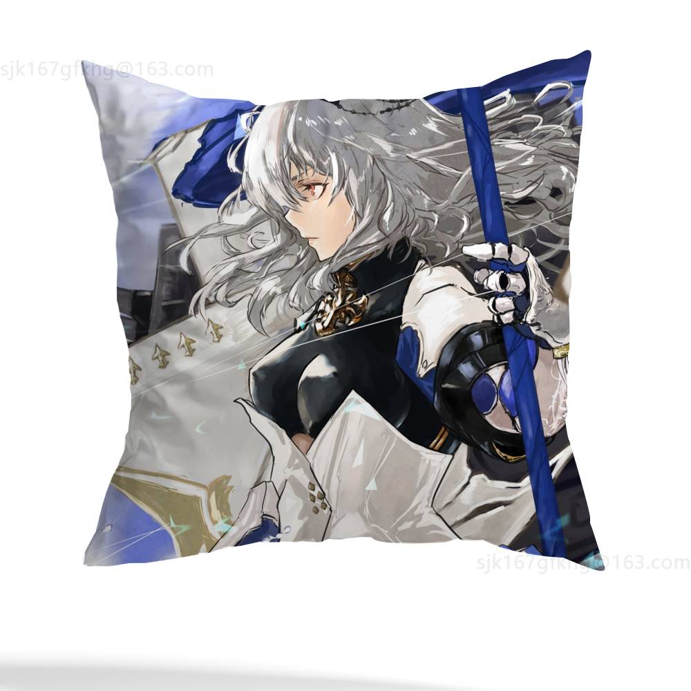 A-Atago Azur Lane Kissenbezug Quadratisch Beidseitig bedruckt Kurzplüsch Sofakissenbezug Schlafzimmer Nachttischkissen