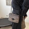 Small Square Handbag Tote Bag For Women Vintage Clutch Bag Leopard Pattern Crossbody Shoulder Bag Ladies Pu Leather Bag KTB