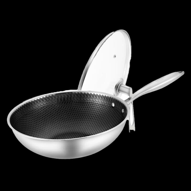 Debo DEP-729 32cm 304 Stainless Steel Non-stick Stir-fry Pan