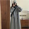 Cappotto Maxi da Donna in Misto Lana, Collo a Revers, Manica Lunga, Vestibilità Larga, Casual, Doppiopetto, Capospalla