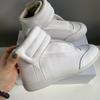 Unisex Buty Wysokie ze Skóry Naturalnej Męskie Sznurowane Buty do Chodzenia Płaskie Codzienne Buty Sportowe Zapięcie na Rzepy Buty na Kostkę Outdoor