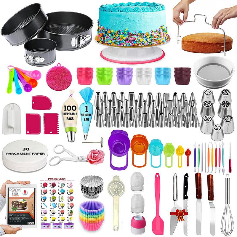 2026 623pcs Cake Turntable Set, Cream Icing Piping Nozzles, Cake Decorating Turntable, Piping Bags, Baking Tools