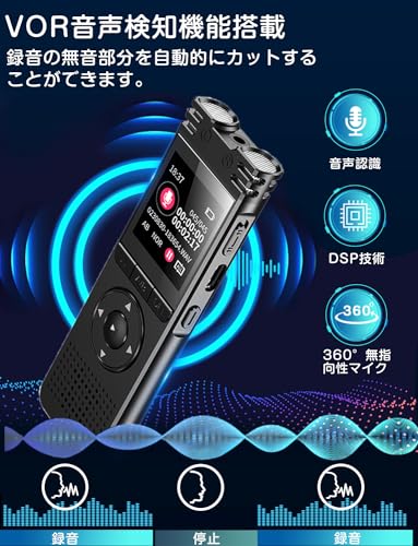 TDW Voice Recorder, 128GB Large Capacity & 52 Hours of Continuous Use, Ultra-Compact, High-Capacity, Long Recording Time, 1536kbps Sound Quality, 1.44