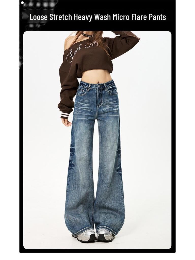 Dammode Jeans med mikro-utsvängd benvidd - Icke-klistriga, slimmande, höst-/vinterdesign
