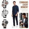 PU Leather Strap Dual Time Zone Watch Leather Strap Quartz Watch Fashion Sport Wristwatch  Men