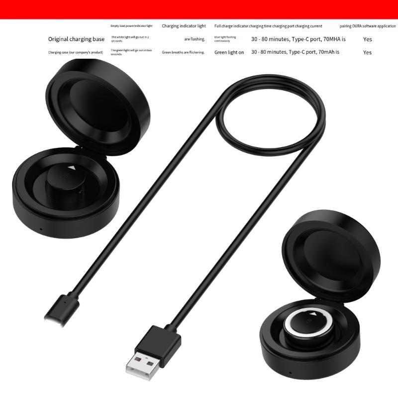 Étui de chargement intelligent à charge rapide avec cordon, alimentation rapide, design portable avec lumière LED pour Rings 4