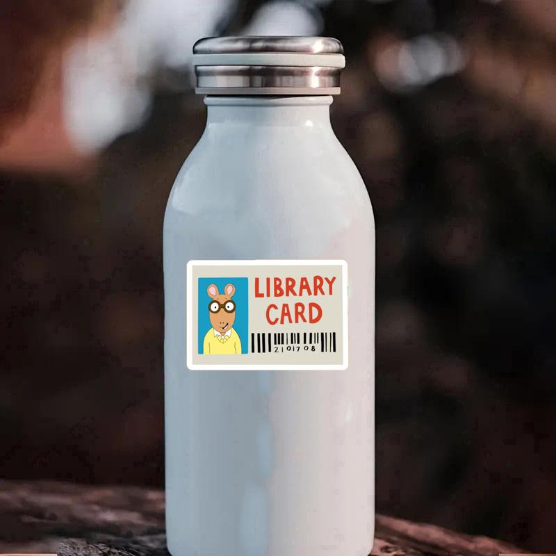 Arthur Library Card Sticker, Library Card Sticker Durable for Laptop, Car, Luggage,More - Perfect for Teens, Adults, Creative Decor & Gifting