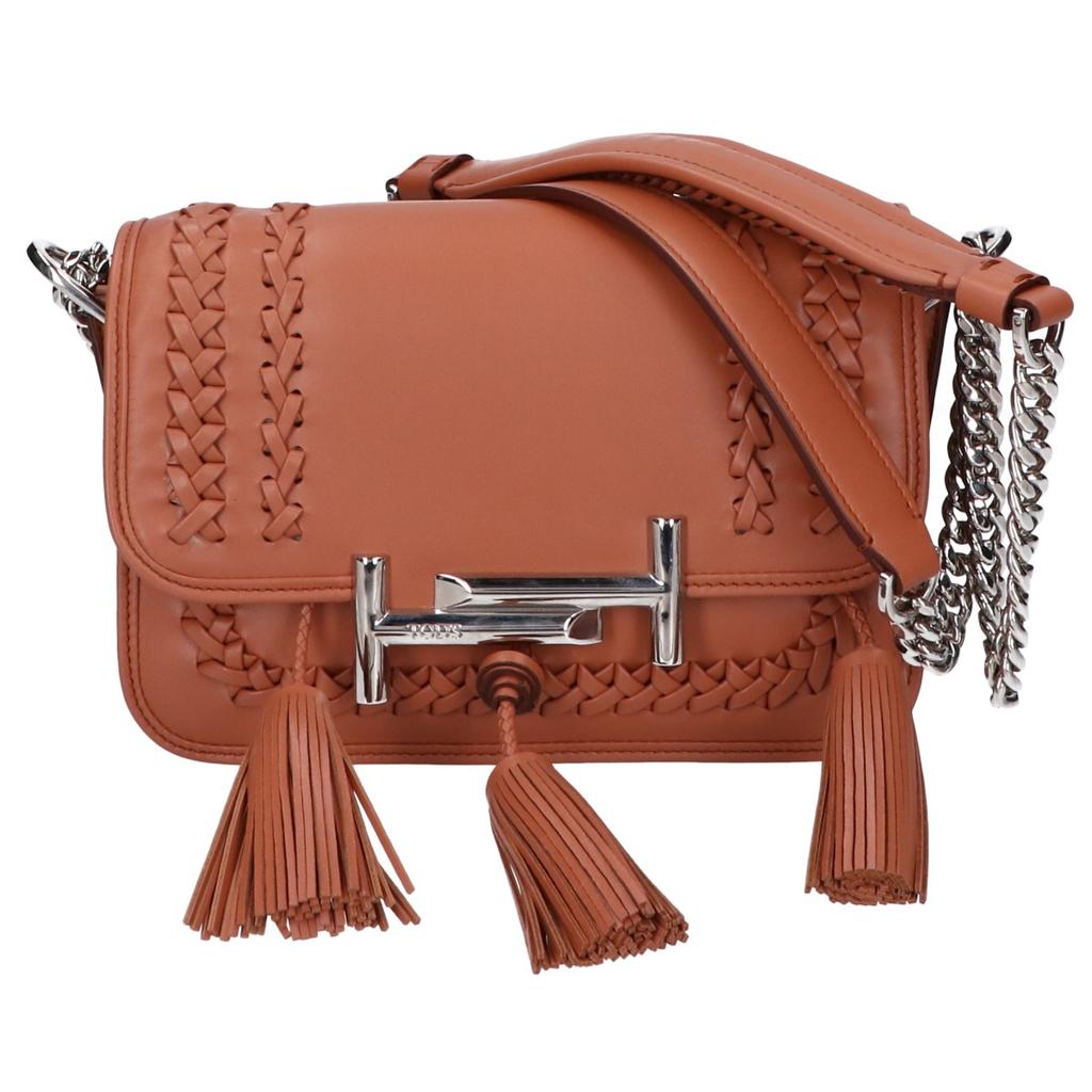 TOD'S Double T Chain Shoulder Bag Shoulder bag BrownUsed