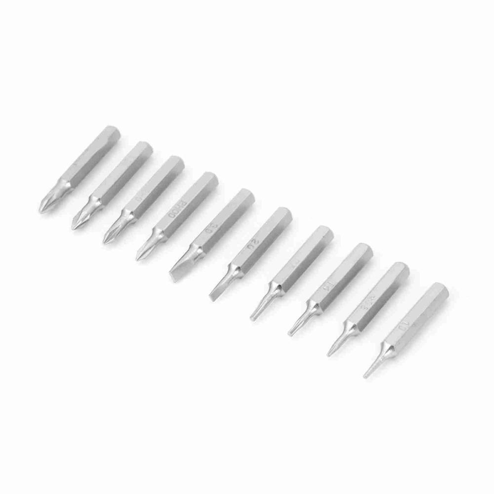 10pcs Slotted Bits Screwdriver Bits Set 4mm Shank Precision Screwdriver Bits  For Repair