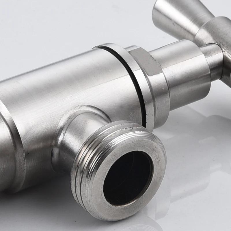 Bathroom Thick Hot and Cold Water 304 Stainless Steel Water Stop Valve Large Flow Angle Valve Eight-figure Switch Valve