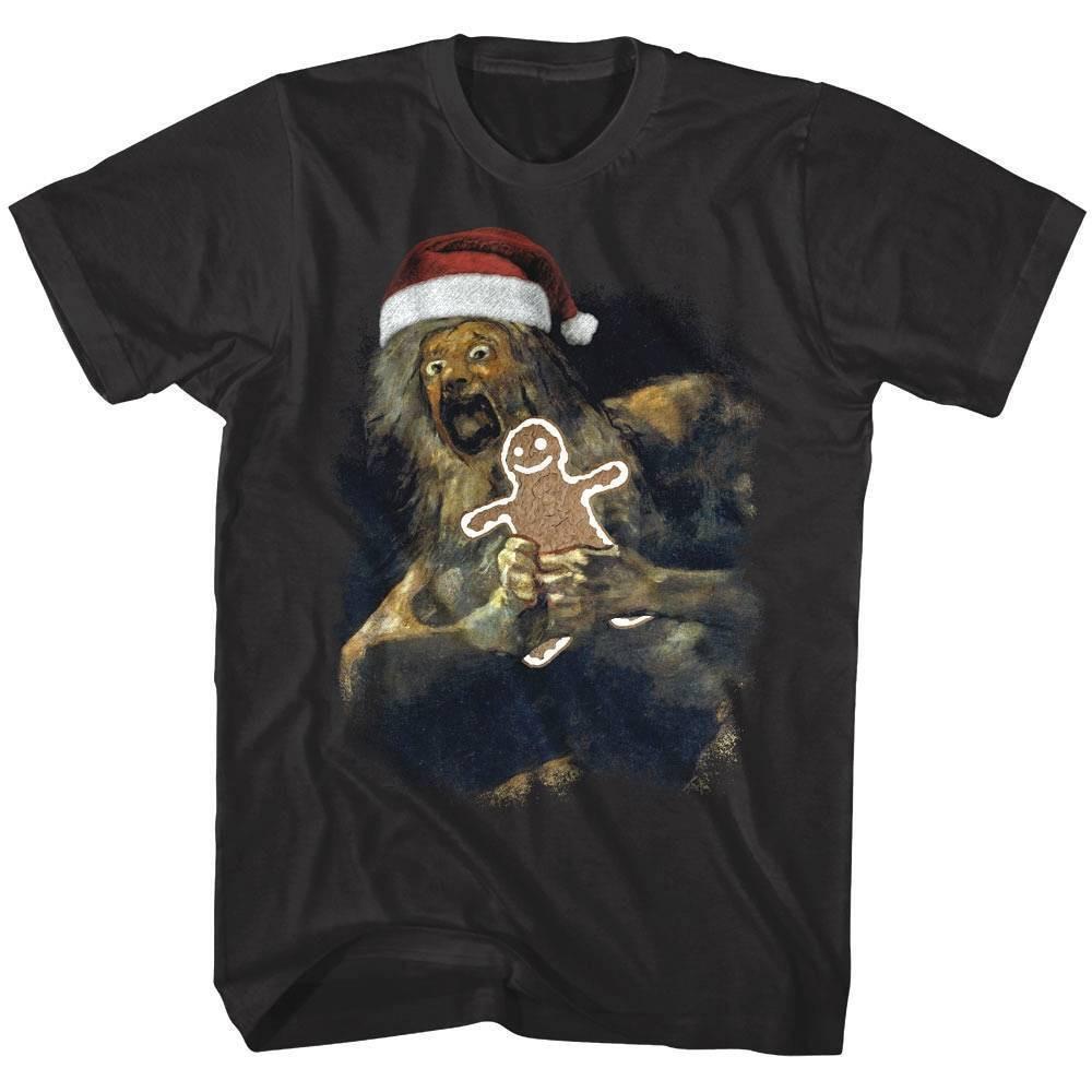 Saturn Devouring His Christmas Cookie Men T Shirt S