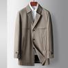 Cappotto Impermeabile Casual Singolo Petto con Bavero Tinta Unita Primavera e Autunno per Mezza Età e Giovani Lusso Leggero Business