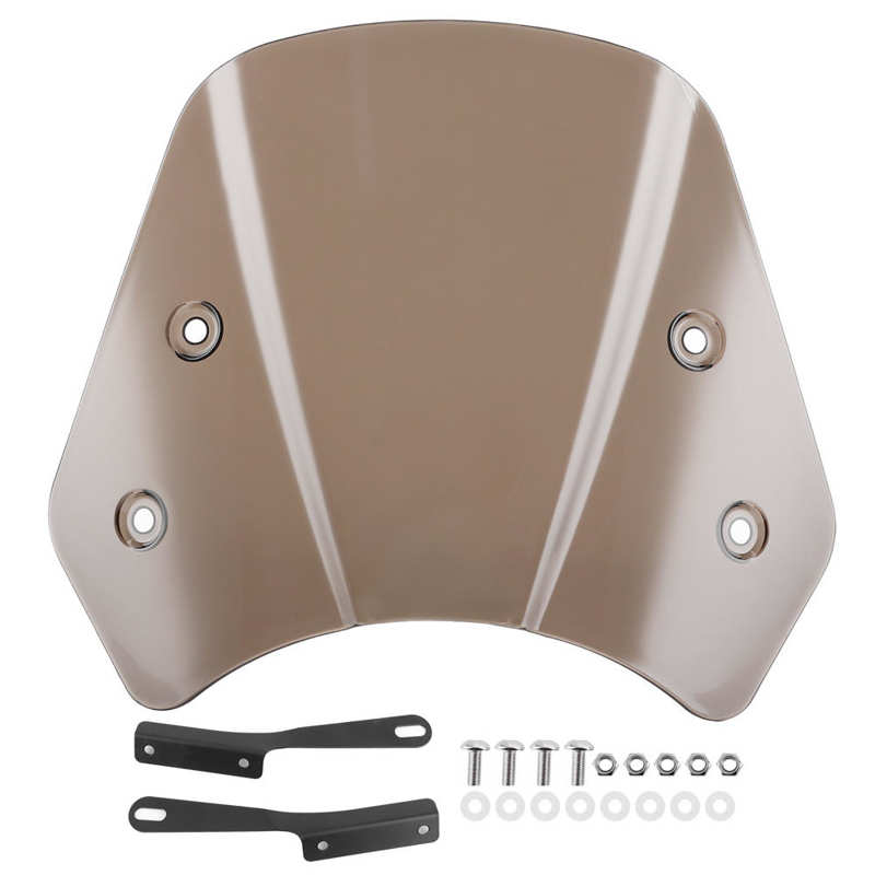 Universal Windshield Wind Deflector Screen Cover Guard With Mounting Bracket for 5-7in Retro Motorbike Motorcycle Accessories