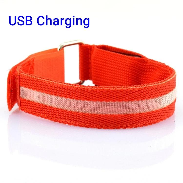 Outdoor Night Running Armband USB Rechargeable LED Light Sports Safety Belt Arm Leg Warning Wristband Cycling Bike Bicycle Light 7