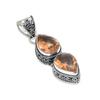 Morganite Gemstone Silver Pendant in 925 Sterling Silver - Handmade Pear Design, Everyday Wear Jewelry Birthday Gift