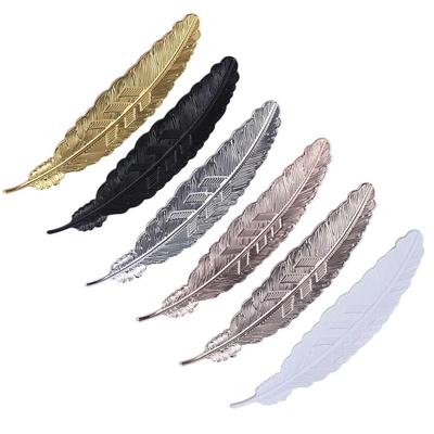 Ins Feather Pandantive Semn de carte Retro Semn de carte Metal Feather Bookmark Office School Supply