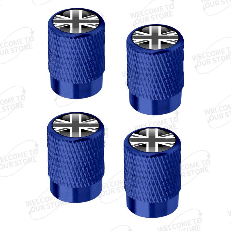 Aluminum For Union Jack Flag Logo Mini Cooper Jaguar Land Rover Vauxhall Lotus 4pcs Car Decor Wheel Tire Valve Caps Stem Cover TB1