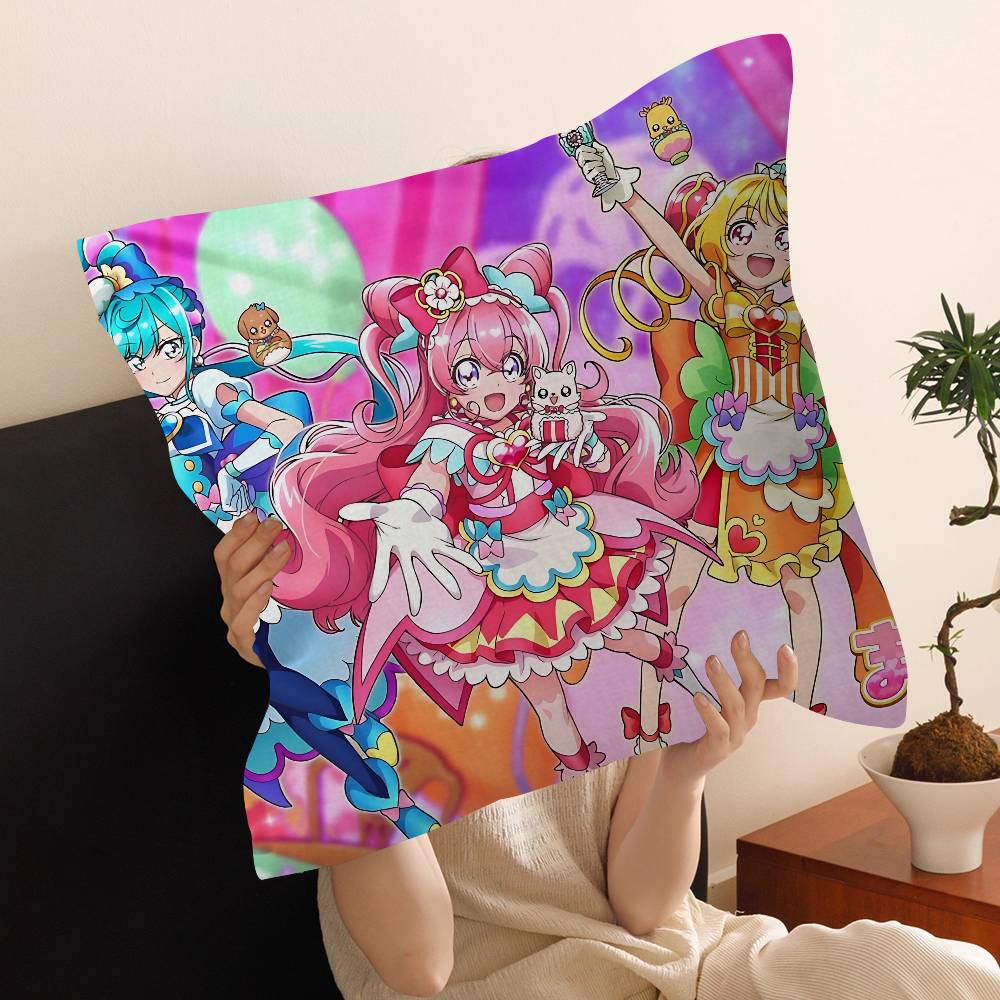Pretty Cure Anime Cushion Cover Pillowcase Upholstery Sofa Throw Pillow Home Decor Pillowcas