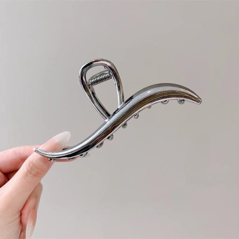 Metal Large Silver Luxury Solid Colors Hair Claws Grab Butterfly Elegant Vintage Headband Hair Clips for Women