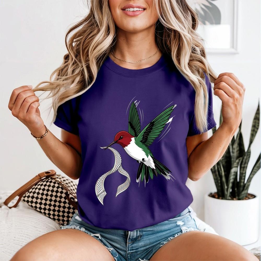 T-shirt Unisex Colibrì Palestina Keffiyeh Maglietta da Donna Pace Per La Palestina