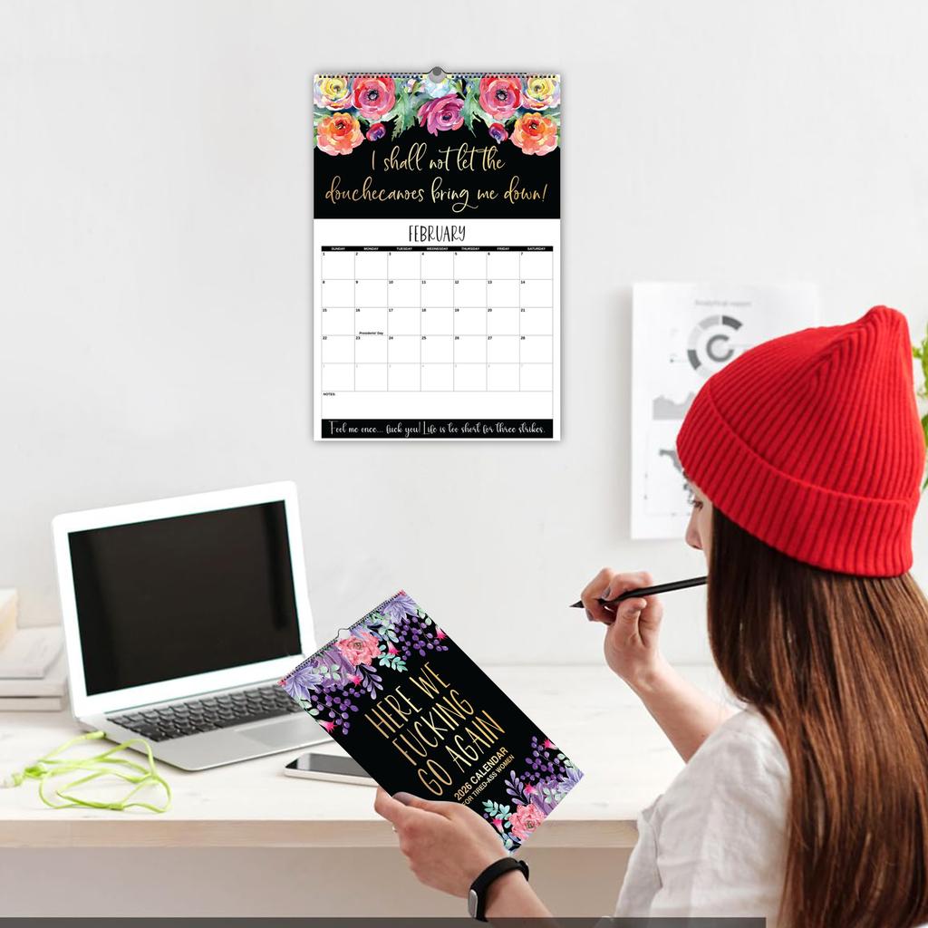 2026 Calendar For Tired Women, Home Wall Calendar, Funny Dirty Words Calendar For Women
