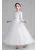 New Girls' Princess Tulle Dress - Puffy, Long, Autumn/Winter Style, Perfect for Evening, Flower Girl, Wedding, or Performance.