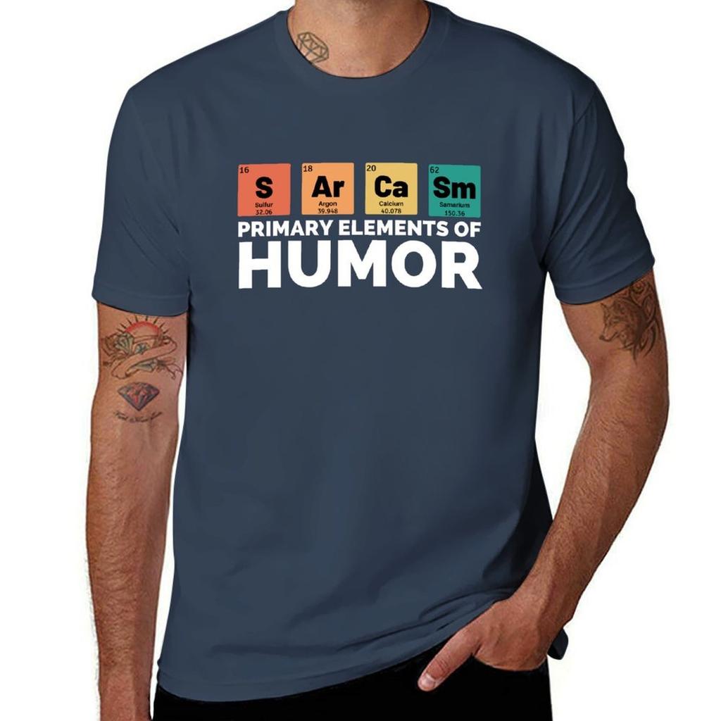 Sarcasm Primary Elements Of Humor T-Shirt t shirt man casual t shirts designer cotton t shirt man T-Shirt
